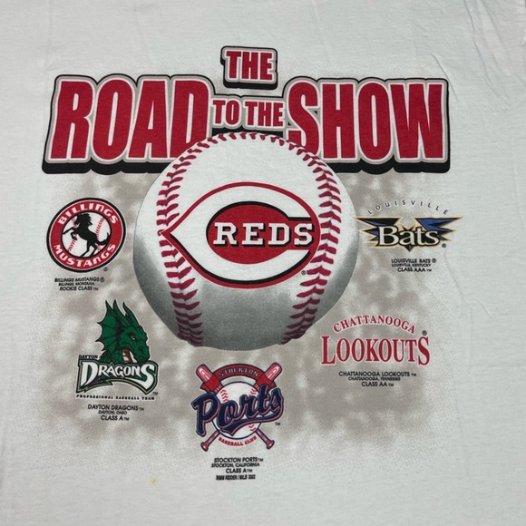 Vtg Cincinnati Reds Mens Road To Show T-Shirt Sz Large Y2k Minor League A8 - Picture 4 of 9